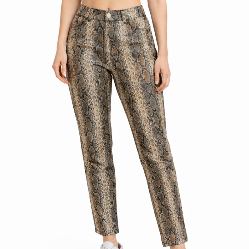 Hue Snakeskin Print Swifty Y2K Stretch Pants Sz Lg